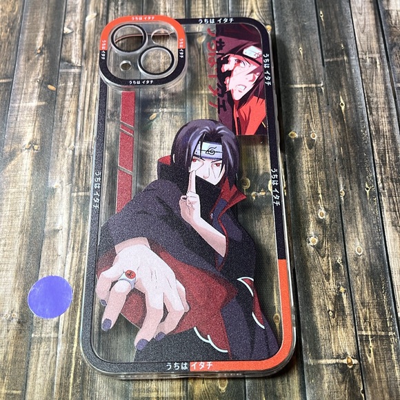 5for$10 Anime Itachi Uchiha iPhone 15 Plus Transparent Red Trim Phone Case NWT - Picture 5 of 5